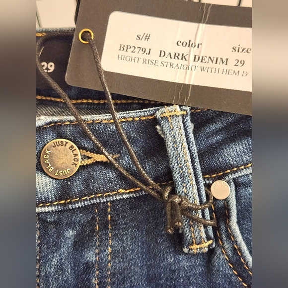 JUST BLACK DENIM Distressed high rise straight JEANS SZ 29 - Picture 4 of 4